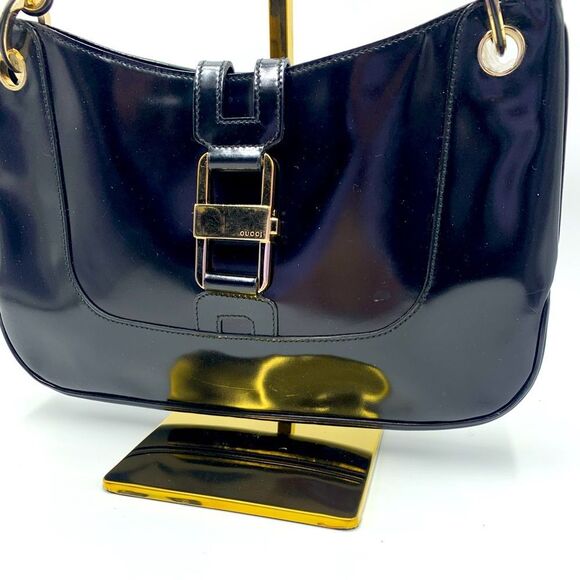 Auth Vtg GUCCI Black Patent Leather Jackie Bag - Picture 2 of 15